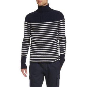 Mens Striped Turtleneck Sweater 